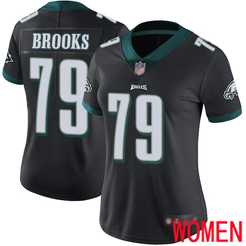 Women Philadelphia Eagles #79 Brandon Brooks Black Alternate Vapor Untouchable NFL Jersey Limited Player->nfl t-shirts->Sports Accessory